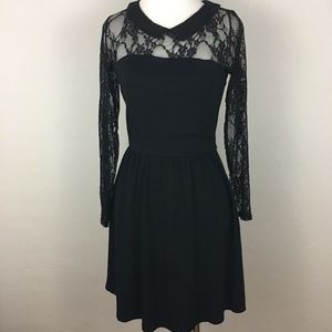 ZARA Trafaluc Black Lace Dress L